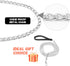 Heavy Duty Chain Dog Leash for Medium Large Dogs, Chew Proof Metal Lead with Soft Padded Handle, Classic Black, 4FT