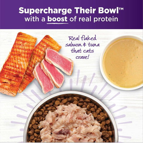Wellness Bowl Boosters Grain Free Wet Cat Food Topper, Flaked Salmon & Tuna Recipe in 1.75 Ounce Pouches (Pack of 12)