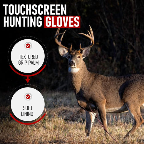 Touchscreen Thin Hunting Gloves for Men, Camo Gloves for Turkey Duck Hunting Gear, L-XL Size