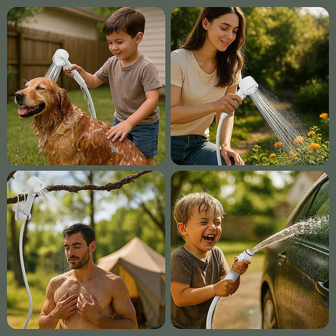 10L/Min 4 IPX8 7800mAh IGRL Portable Shower for Camping, Powerful Water Flow, Rechargeable Shower Pump with Bath