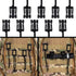 IronSeals 10 Pack Tactical Gear Clip - Square Shape Molle Web Dominators for Outdoor Hydration Tube Backpack Straps