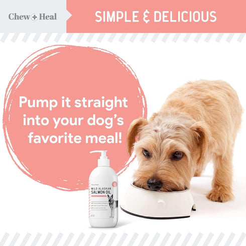 Pure Wild Alaskan Salmon Oil for Dogs, 32 oz, Pump Cap Bottle, Omega-3 and 6 for Healthy Skin and Coat