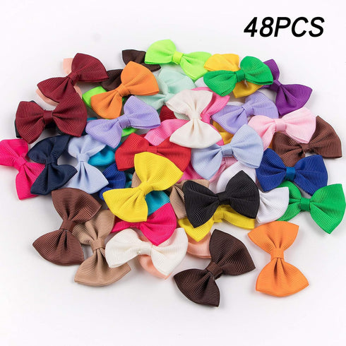 XIMA 48PCS Dog's Hair Bows Clips, Small Handmade Accessories for Pet Grooming