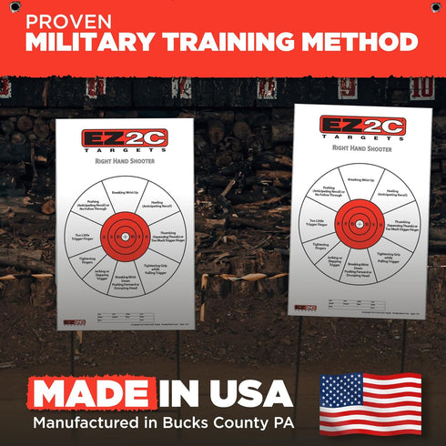 EZ2C 11"x17" 25 USA Made Right Hand/Left Hand Shooting Range Diagnostic Training Paper Target Tear-Off Pad