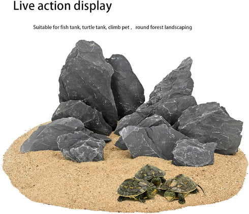 Natural Slate Stone Rocks 2 to 4 inch for Aquariums, Aquascaping, Terrariums, Reptile Enclosures, Paludariums, and