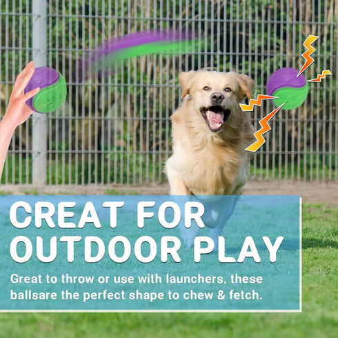 3.5in Squeaky Dog Balls - Tough Ball Toys for Dogs - Light Weight High Bouncy Dog Toy Balls (4Pcs)