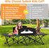Suteck Kids Camping Cot, Comfortable Toddler Cot Bed Easy to Store and Use, Portable Sleeping Cot with Guardrail