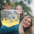 Portable Bird Cage for Small Birds - Parrot Lovebird Carrier for Travel with Food Box & Water Fountain