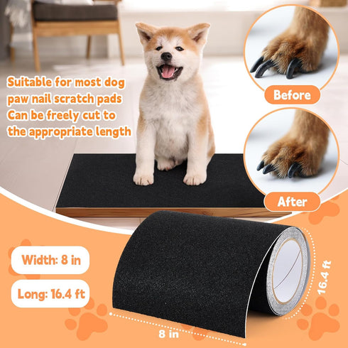 Aliceset Alternatives(8 16ft) Pet Nail Self Adhesive Replacement Emery Paper Fits Dog Scratch Pad Dog Nail Board