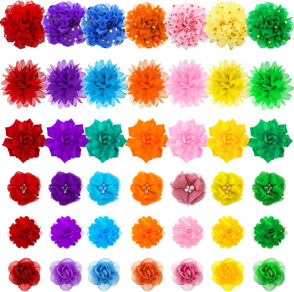 42 Pcs Dog Collar Flowers, Cute Dog Grooming Bows, Accessories for Dog Collars, Flower Bow Ties for Pets