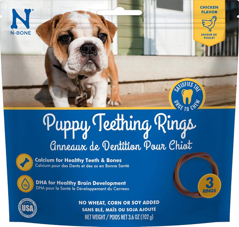 N-Bone 3-Rings Puppy Teething Ring - Chicken Flavor