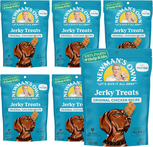 Newman's Own Chicken Jerky Dog Treats, 5 oz Bag (Pack of 6)