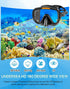Ubekezele Women,4 1 Set Swimming,Snorkeling Snorkeling Gear for Adults Men in Snorkel with Panoramic View Diving Mask