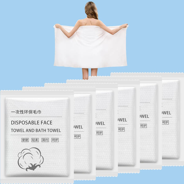 Disposable Bath Towels, 6 Pcs Large Travel Bath Towel 55 * 28