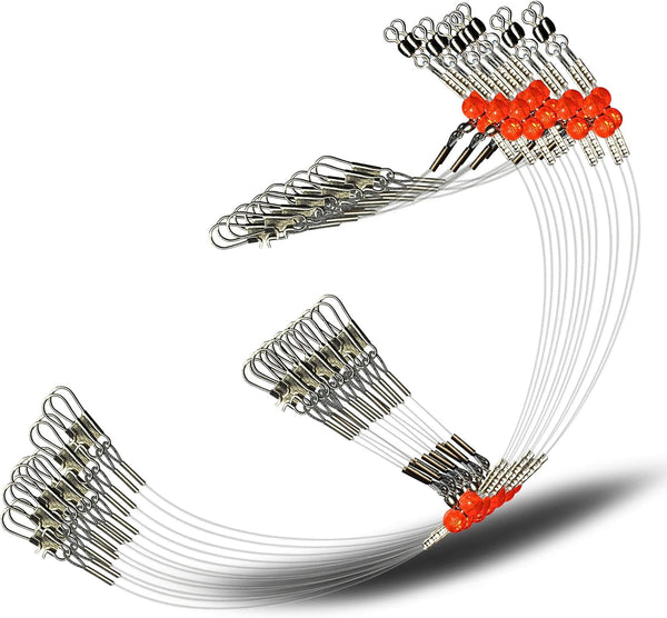 YOTO Fishing Leaders, Saltwater Tackle Rig with Swivels Snap, High-Strength Fishing Wire Gear for Lures Bait Hooks