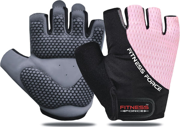 FITNESS FORCE Breathable Workout Gloves for Men and Women, Padded Weight Lifting