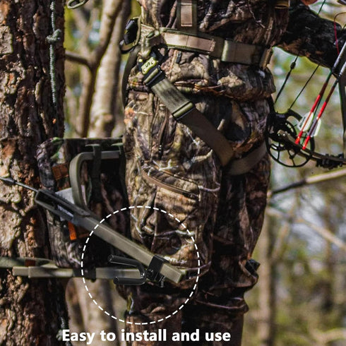 Tree Stand Bow Holder, 12 Teeth Adjustable Hunting Bow Rest, Easy Installation Treestand Accessory