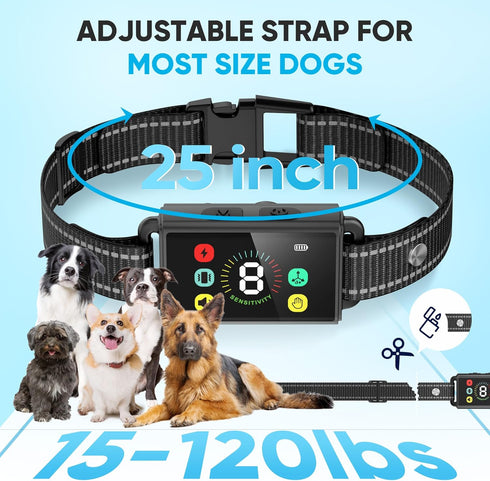 MODUS Dog Bark Collar, Rechargeable Anti Barking Training Collar with 8 Adjustable Sensitivity for All Dog Sizes
