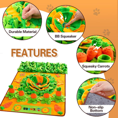 Snuffle Mat for Large Dogs, 40'' x 27.5'' Portable Slow Feeding Mat for Indoor/Outdoor Training