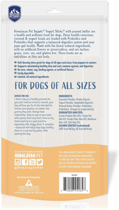Yogurt Sticks, Prebiotic & Probiotics, Protein Rich, Lactose Free, Gluten Free, 5 pieces, Peanut Butter Flavor