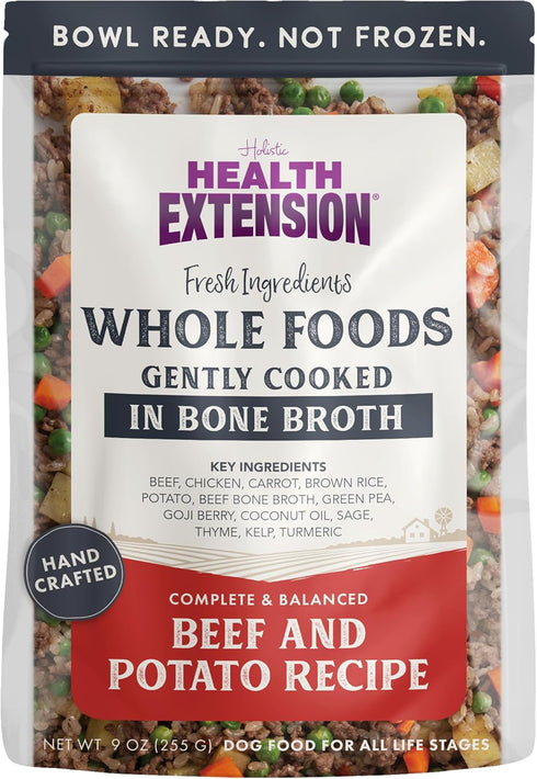 Health Extension Gently Cooked Pouches for Dogs, Beef and Potato, 9oz Single Pouch
