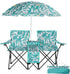 Double Camping Chairs with Umbrella, Portable 2 Seat Folding Camp Chair with