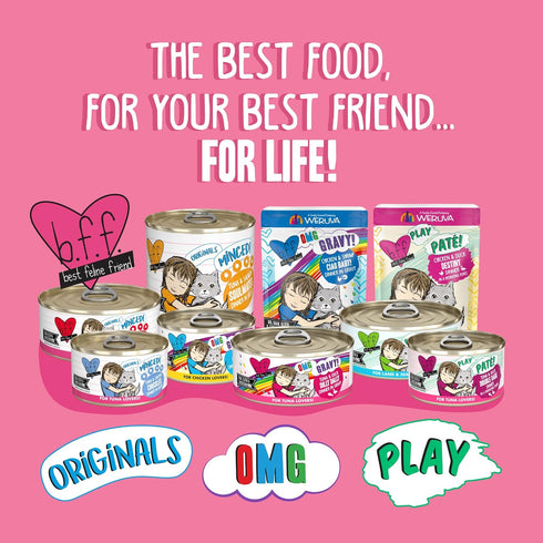 B.F.F. OMG - Best Feline Friend Oh My Gravy!, Tuna & Lamb Lights Out, 5.5oz Can (Pack of 8)