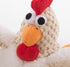goDog Checkers Fat Rooster Dog Toy, Squeaky Plush, White, Small, Chew Guard Technology