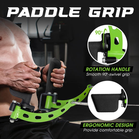 Yes4All Neutral Paddle Grip LAT Pull Down Bar, Cable Attachments for Range of Motion