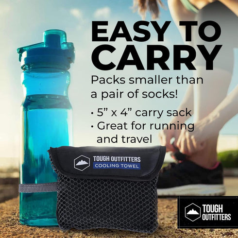 Tough Outdoors Cooling Towel for Neck & Face, Ice Wrap & Sweat Rag for Camping, Gym, Yoga, Sports
