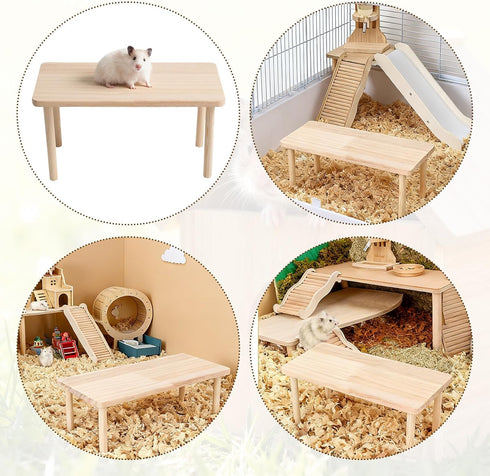 GEEHUA Wooden Hamster Platform, Hamster Play Wooden Platform Wood Stand Hamsters Cage Accessory for Hamsters Other