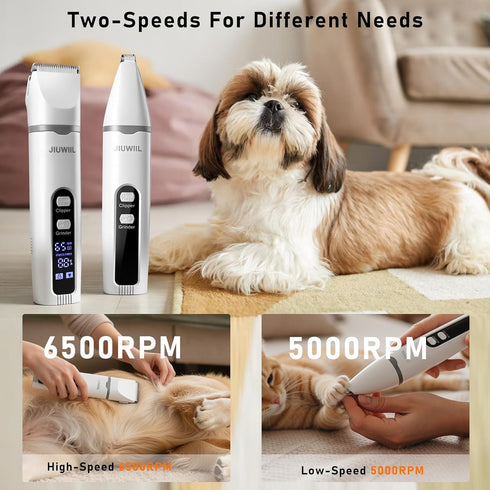 JIUWIIL 4 1 Trimmer Trimmer Dog Clippers for Grooming, in Dog Grooming Kit Hair Clipper with LCD Display, Dog