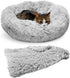 Whiskers & Friends Pet Bed Mat, Small Dogs & Cats, Plush Faux Fur, Round, 23x23x7 inches, 25 lbs Capacity, Orthopedic,