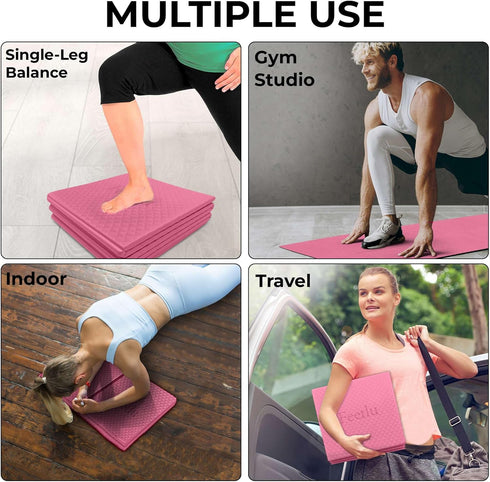 Foldable Yoga Mat - 6mm Thick, Lightweight, Easy to Store for Travel, Anti-Slip Folding Exercise Mat for Workouts