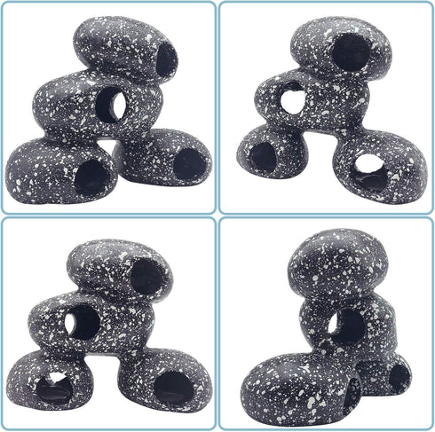 PINVNBY Aquarium Stone Hideaway Decoration, Resin Cichlids Rock Decor for Betta Fish Tank