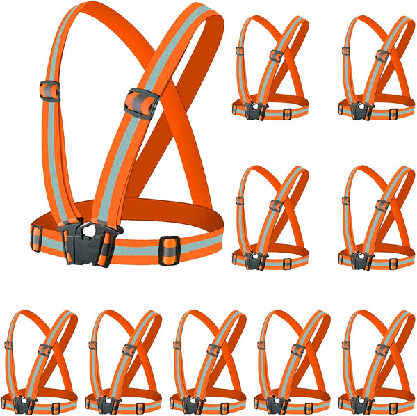 Reflective Running Vest with Safety Straps, High Visibility Reflector