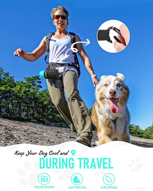 lesotc 2024 Upgraded Dog Water Bottle, Portable Leak Proof Foldable Travel Water Bottle for Outdoor Walking