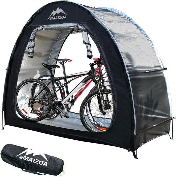 Outdoor Bike Covers Storage Shed Tent - 210D Oxford Waterproof Fabric Bicycle Cover with Aluminum Alloy Bracket