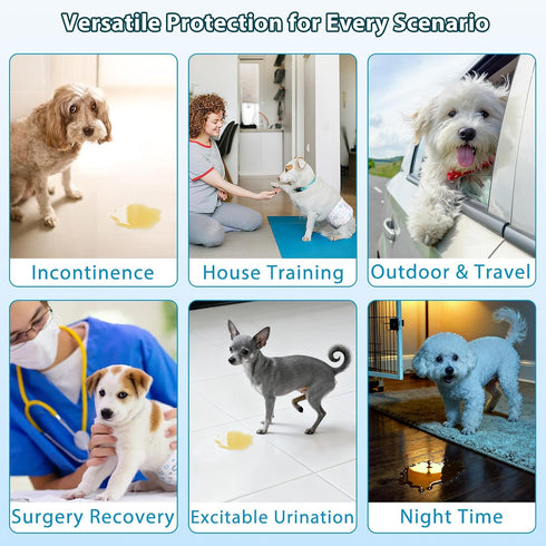 100Ct, 360 Dog Diapers Male Male Dog Diapers Disposable with Wetness Indicator, Adjustable Puppy Diapers, Super