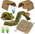 Hermit Crab Accessories, Hermit Crab Climbing Toys,Flexible Moss Pole with Wood Bridges