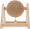ABOOFAN Cat Scratcher Toy - Sisal Ball Interactive Rotatable Wood Pet Scratcher for Indoor Kitties