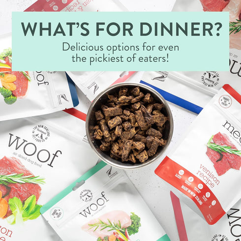 Woof Air Dried Dog Food, High Protein Dog Food Toppers, Limited Ingredient Recipe, Chicken, 3.5 oz