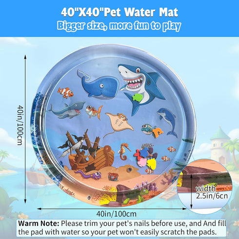 39 Sensor Water Playmat, Thickened Water Sensor Play Mat for Cats Dog, Thickened Sensory Water Play Mat for Cats