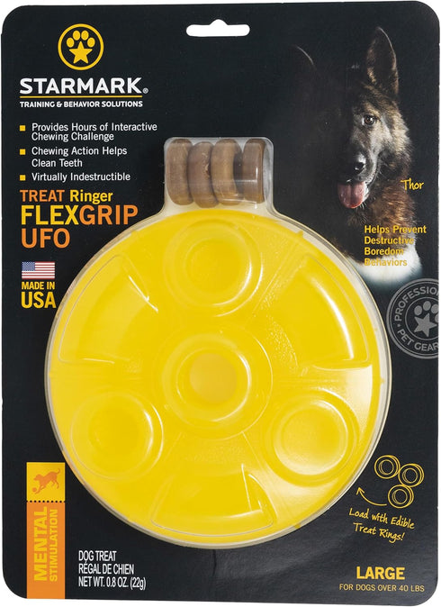 Starmark Treat Ringer FlexGrip UFO - Large Dog Toy