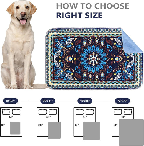 2 Pack 18"x30" Qeils Washable Pee Pads, Reusable Puppy Pads Super Absorbent Leakproof Dog Training Pads, Non-Slip Wee
