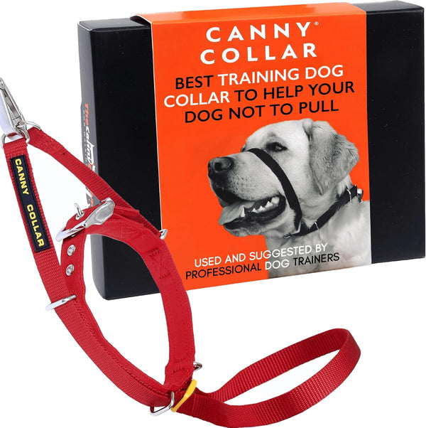 Canny Collar No-Pull Dog Collar, Gentle Head Collar for Dogs, Training Tool for Easier Walking, Red - Size 6