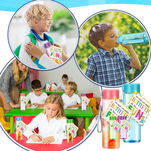 Sunnychicc 24 Pack 500 ml Summer Water Bottles for Students Portable Sports Water Bottle Kids Student Gifts from
