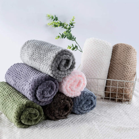 Dog Blanket or Cat Blanket, Warm Soft Fuzzy Blankets for Puppy, Small, Medium, Large Dogs or Kittens, Plush Fleece