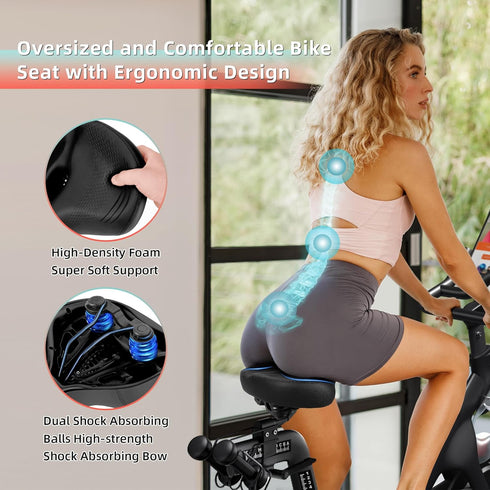 Oversized Bike Seat for Peloton Bike & Bike+, Comfort Cushion Compatible with Road or Exercise Bikes