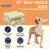 10" 3 Amazing Dog Treats - Beef Cheek Rolls (Mega Thick - Pcs) - Safe Rawhide Alternative Dog Chew - Great for Power